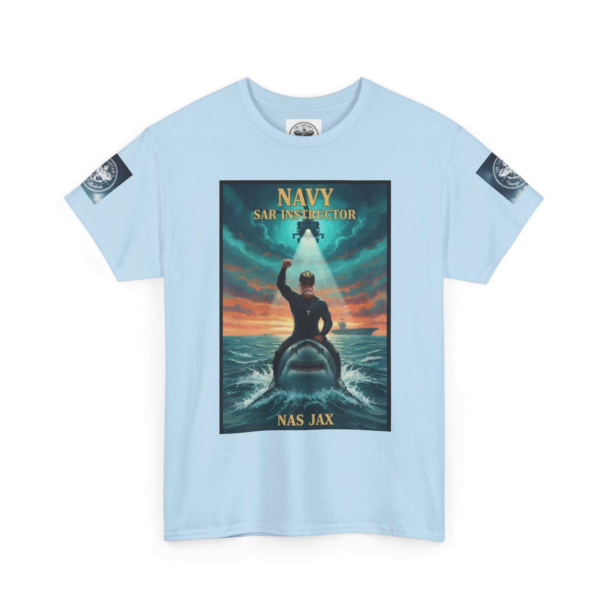 Navy Search & Rescue Graphic Tee — SAR Helicopter Rescue Scene