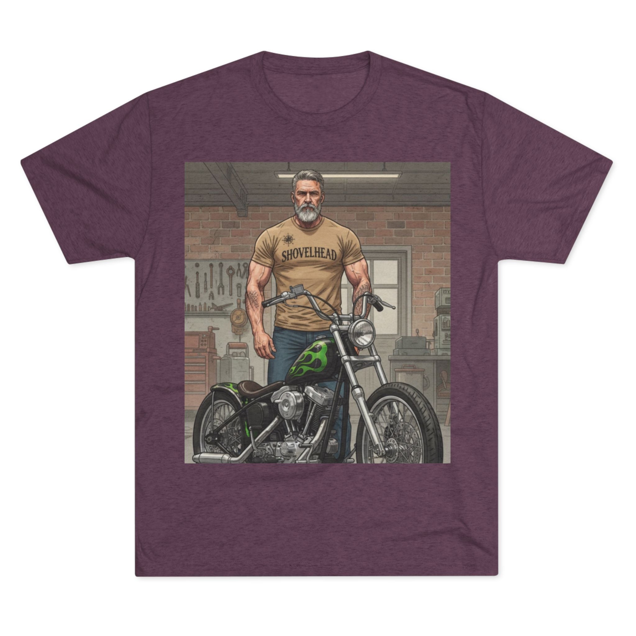 Vintage Biker Garage Tee — 'Somewhere' Motorcycle Illustration T-Shirt