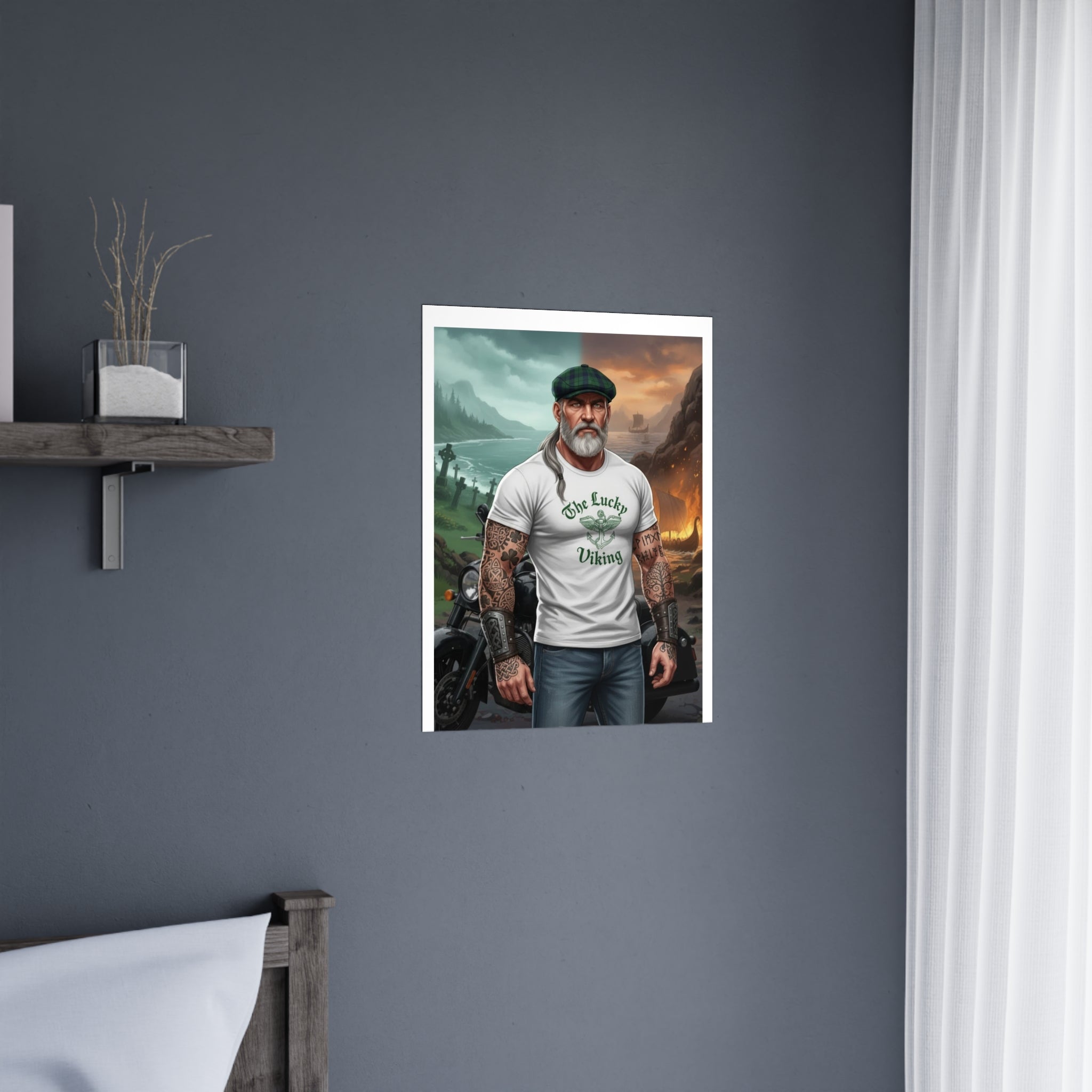 Matte Poster - "The Lucky Viking" Tattooed Norse Warrior Wall Art