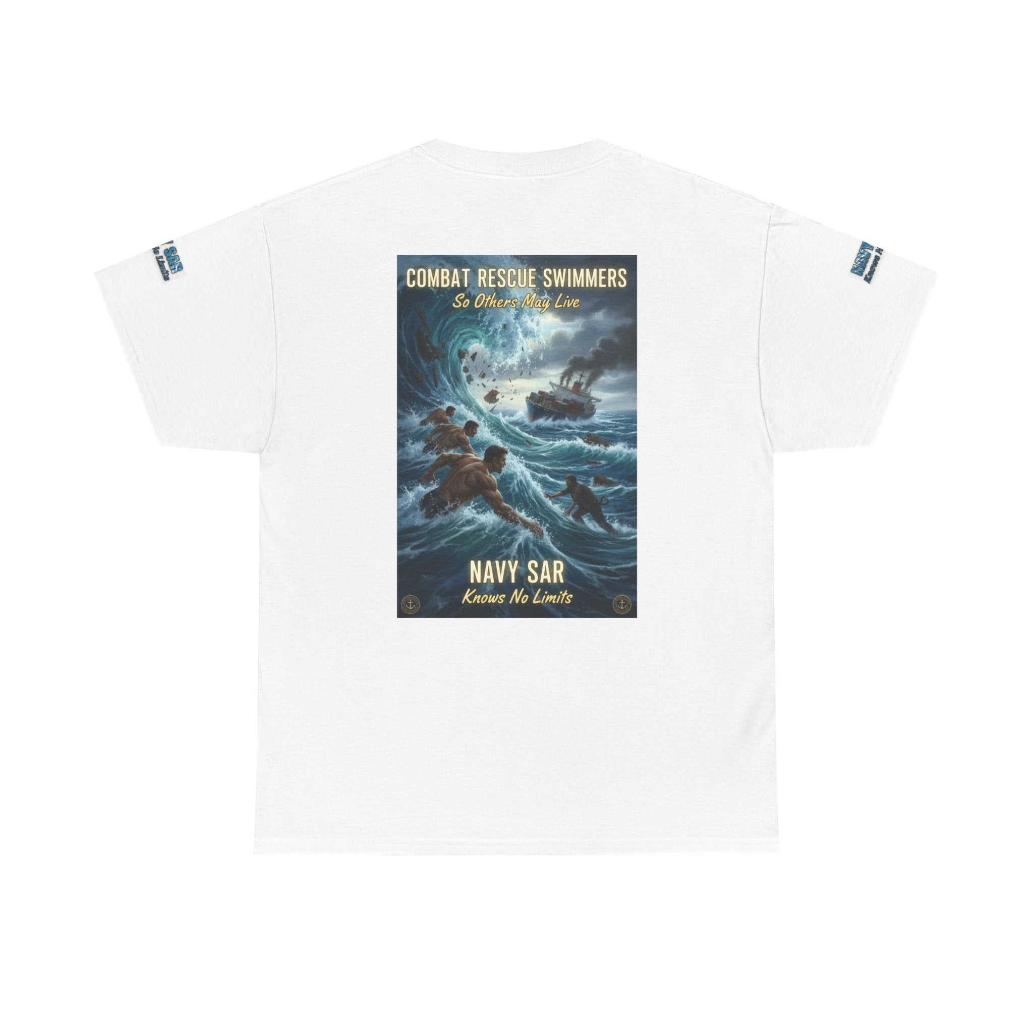 Navy SAR Combat Rescue Swimmers T‑Shirt — "We Know No Limits"