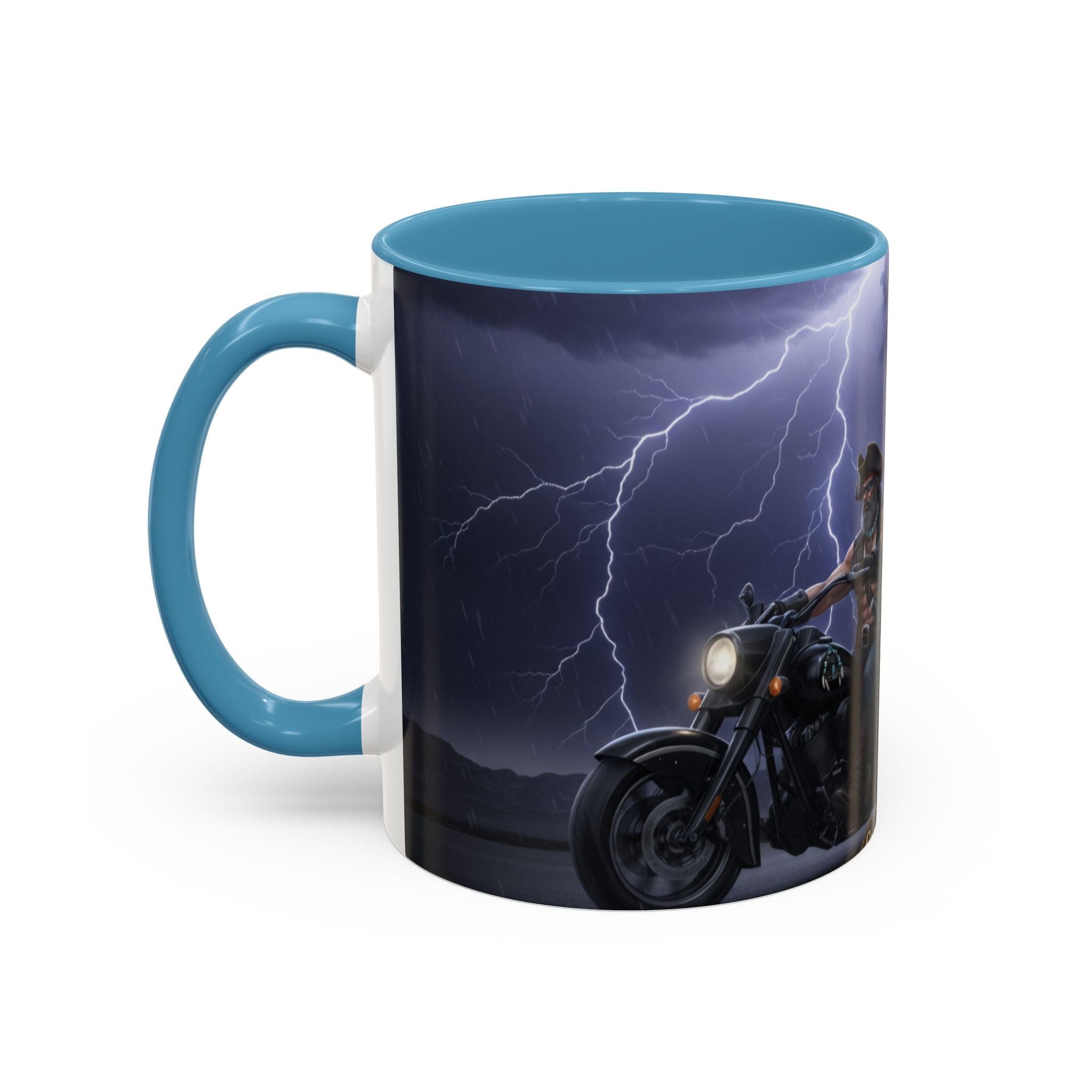 Western Ghost Riders Coffee Mug — Phantom Cowboy & Horse Lightning Accent Mug (11/15oz)