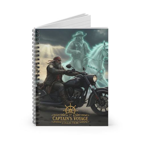 Captain's Voyage Notebook — Biker Pirate Ghost Rider Spiral Journal