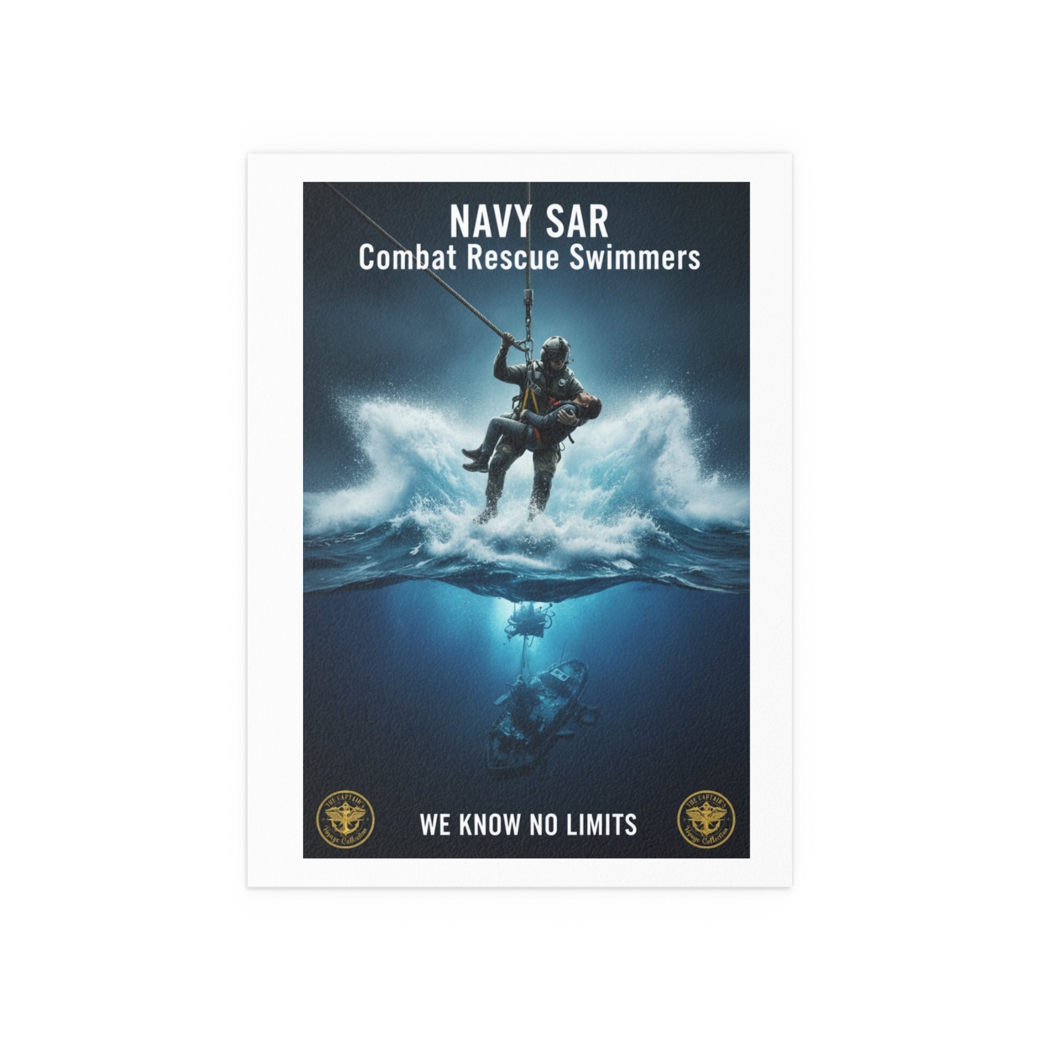 Diver Split-View Silk Poster — Underwater Adventure Wall Art (Indoor/Outdoor)