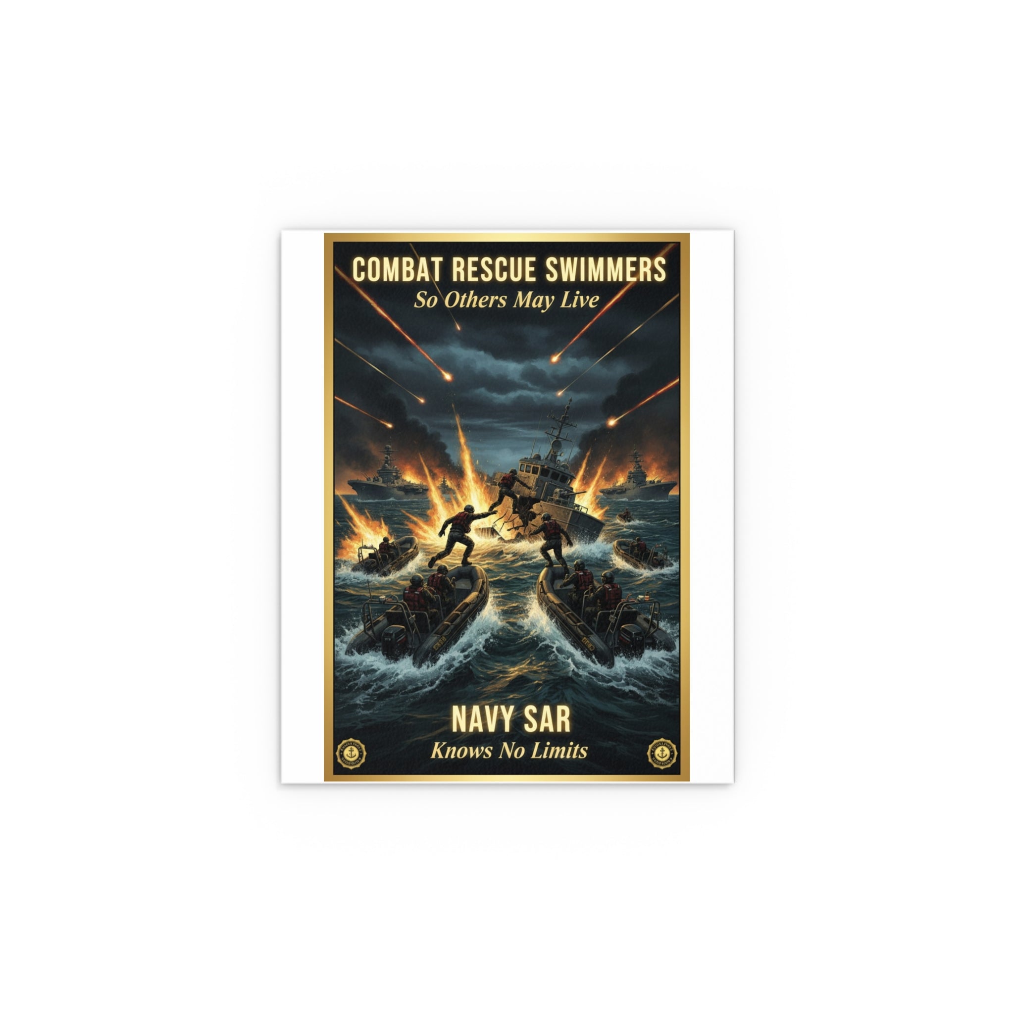 Combat Rescue Swimmers Silk Poster — 'So Others May Live' Navy SAR Wall Art