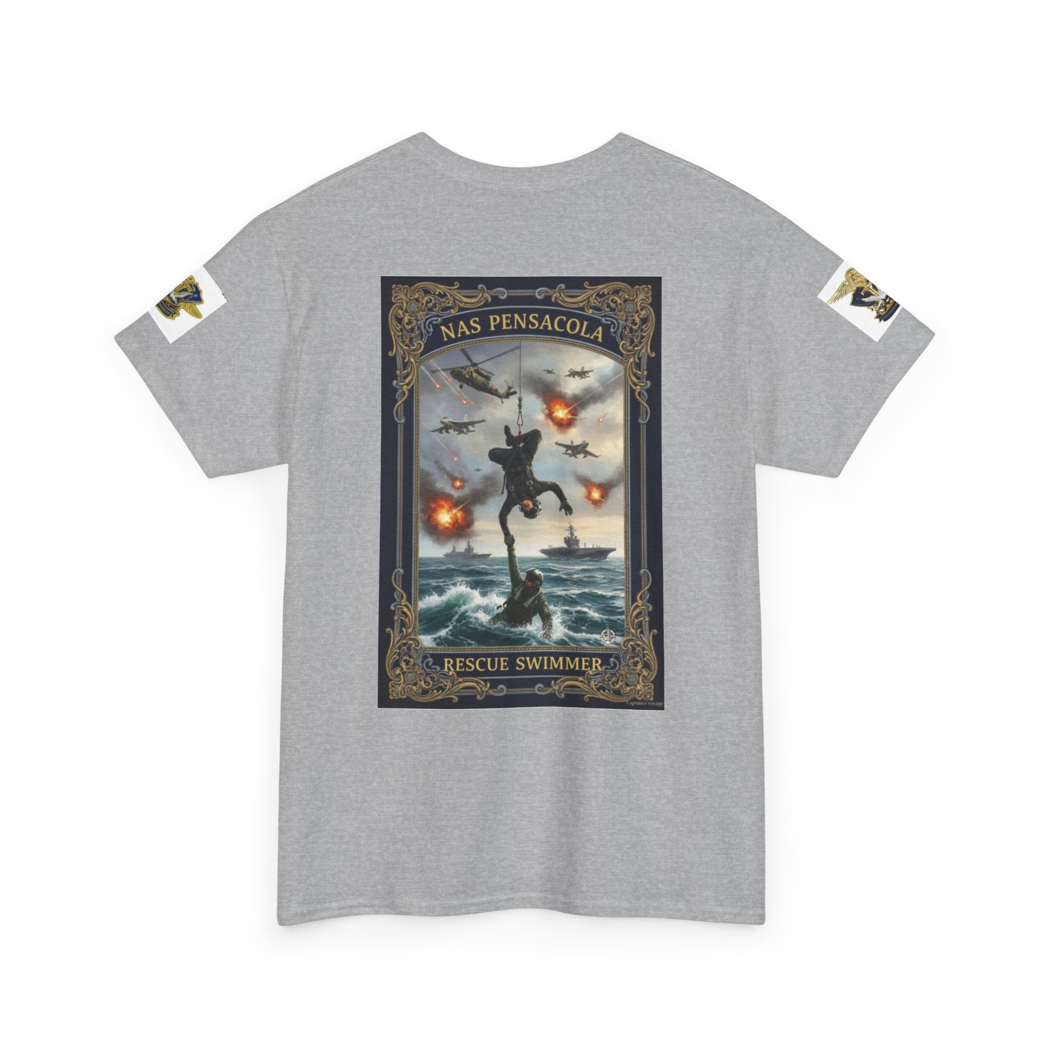 Navy Riders Club Graphic Tee — Vintage Naval Rescue Poster Shirt