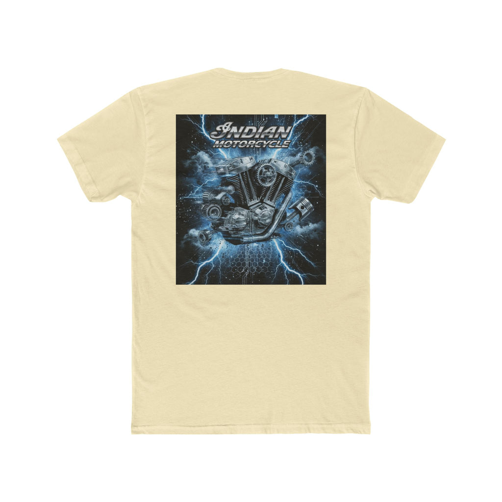 Indian Motorcycle Lightning Engine Tee — Vintage Biker Graphic T-Shirt