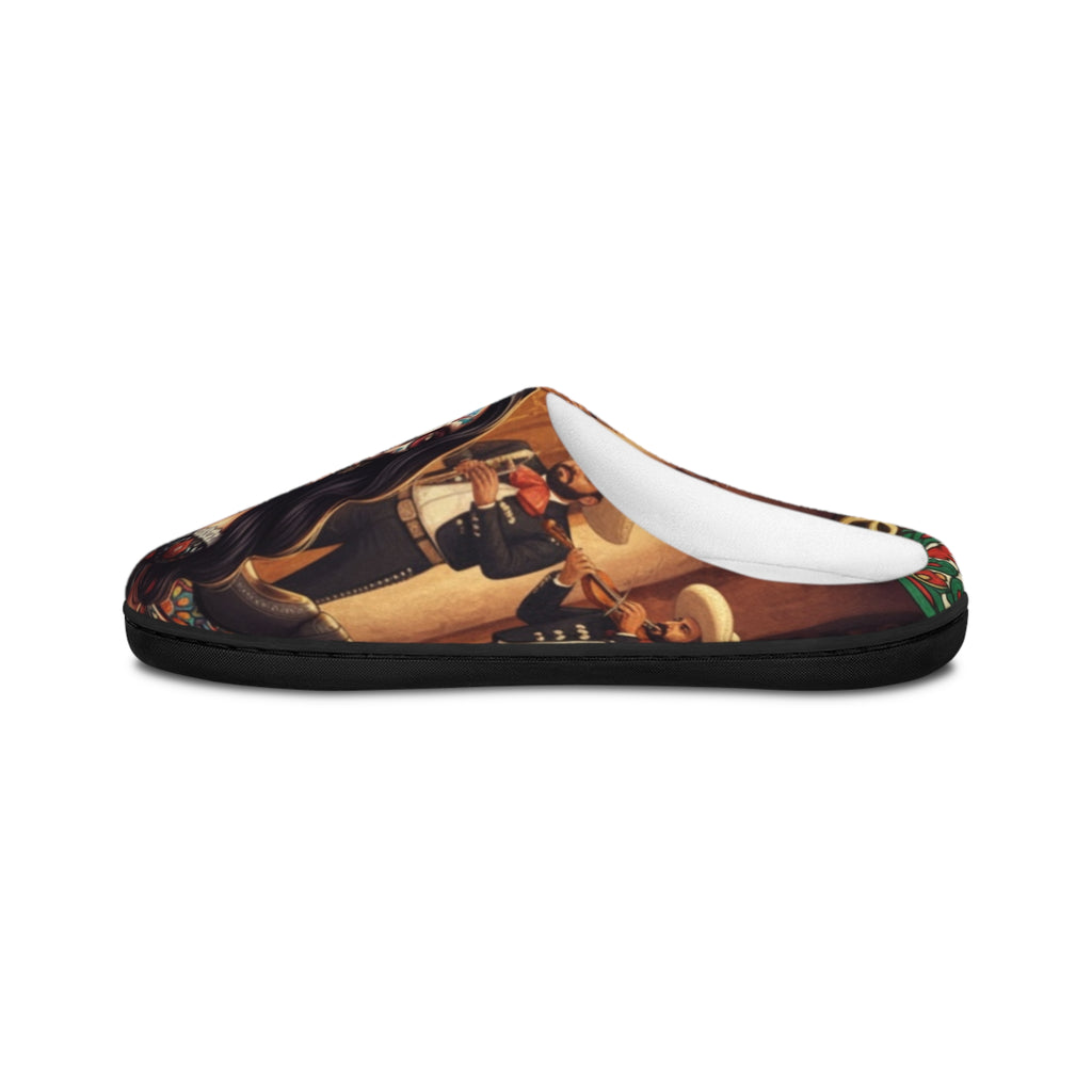 Day of the Dead Men’s Indoor Slippers – Sugar Skull Tattoo Art Design