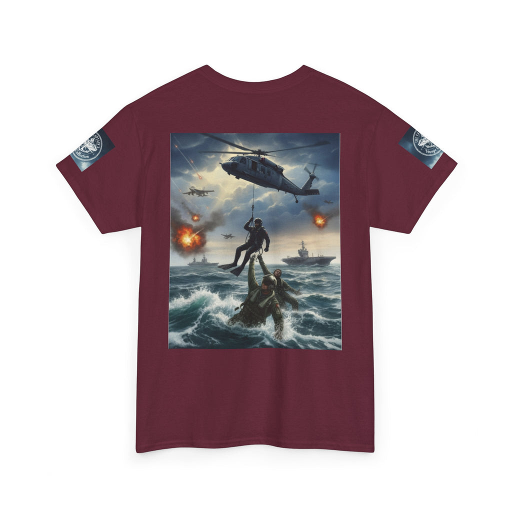 Navy Search & Rescue Graphic Tee — SAR Helicopter Rescue Scene