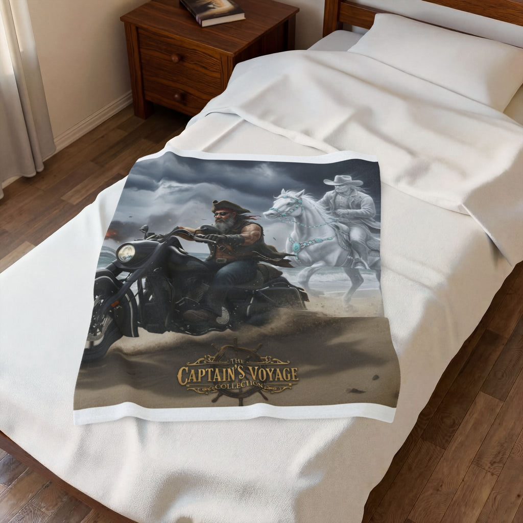 Captain’s Voyage Biker Ghost Rider blanket | Velveteen Plush Blanket