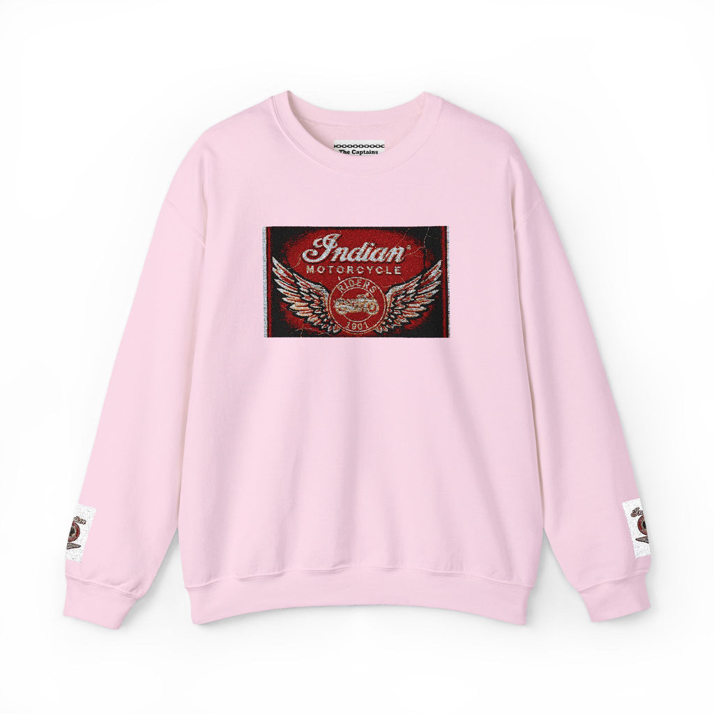 Vintage Motorcycle Crewneck Sweatshirt — 'Indian Motorcycles' Winged Logo