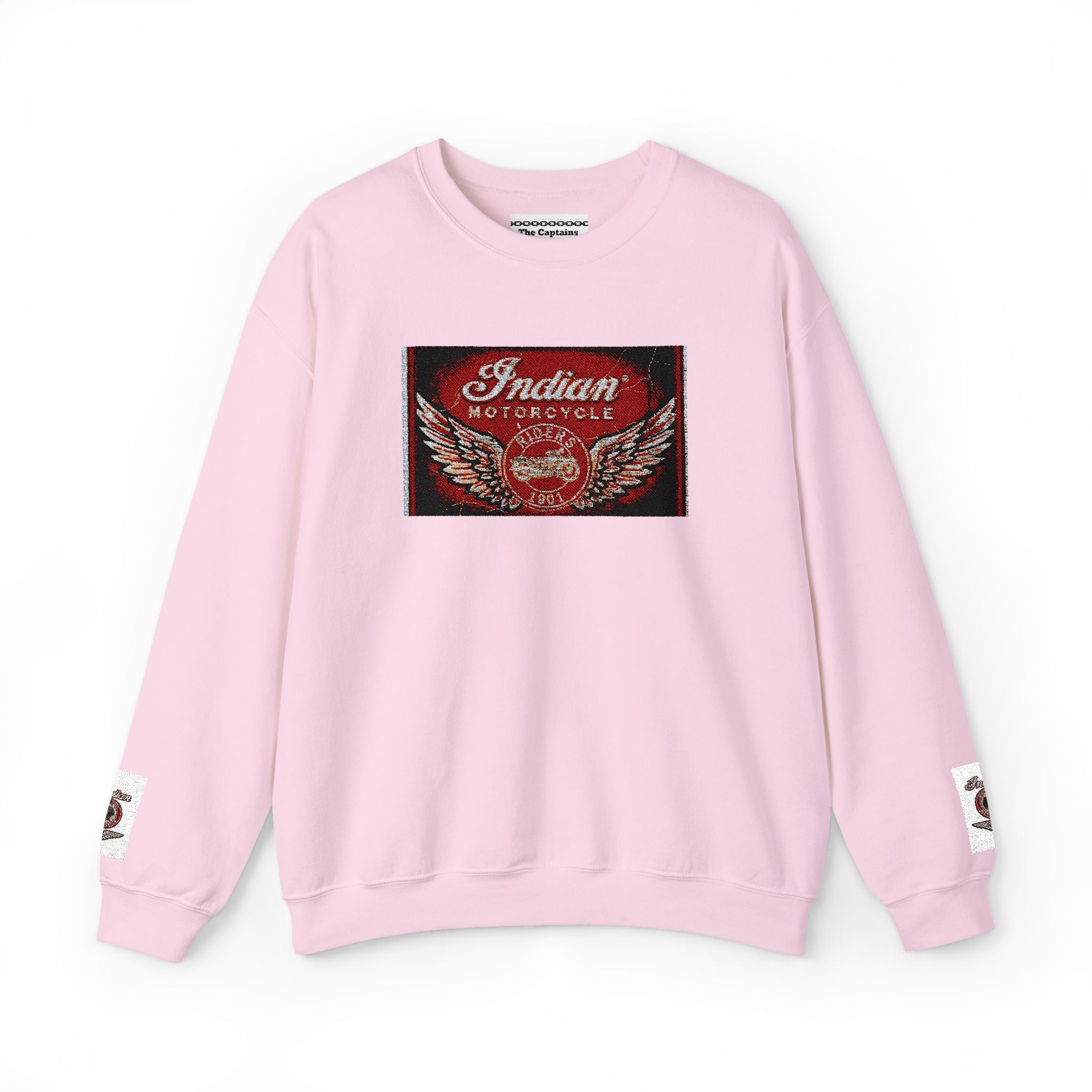 Vintage Motorcycle Crewneck Sweatshirt — 'Indian Motorcycles' Winged Logo