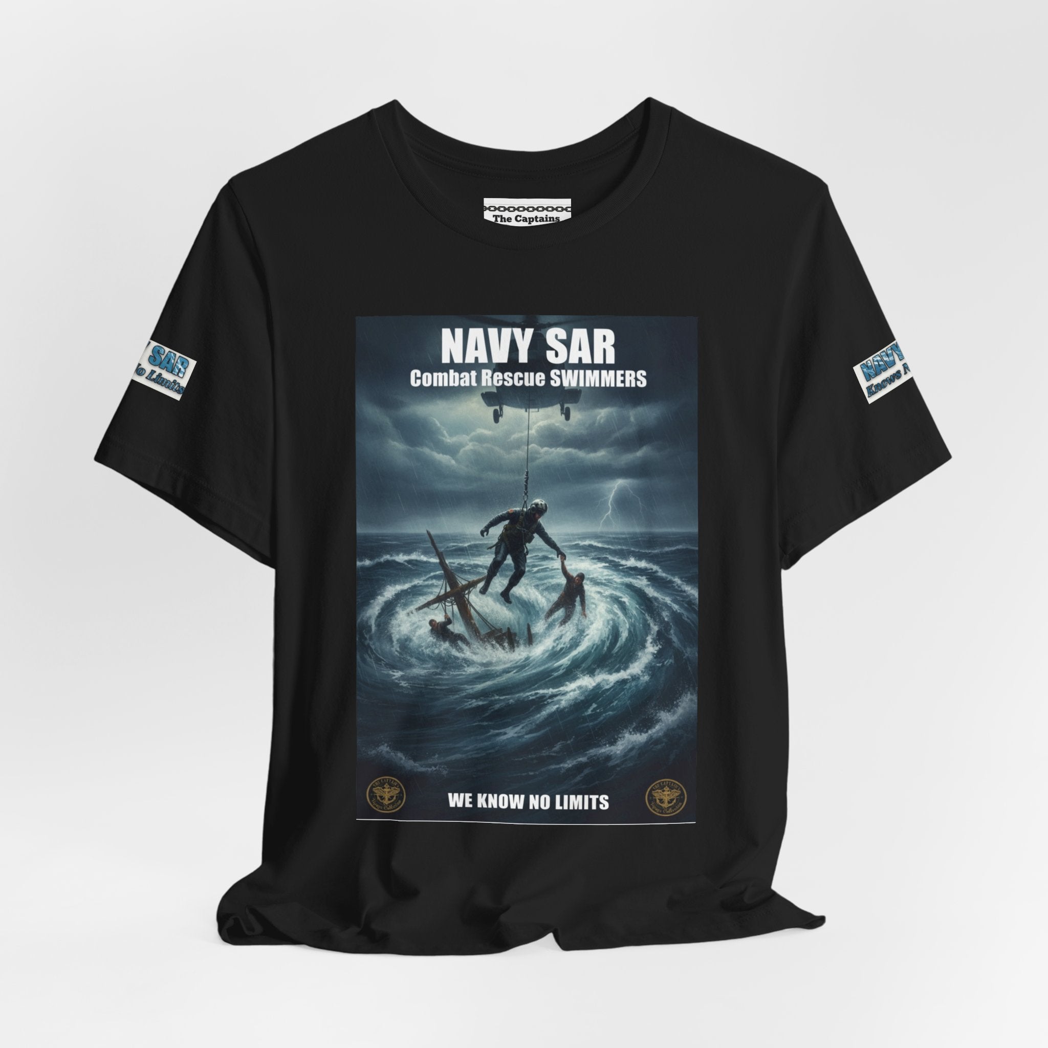 Navy SAR Combat Rescue Swimmers T-Shirt — "We Know No Limits"