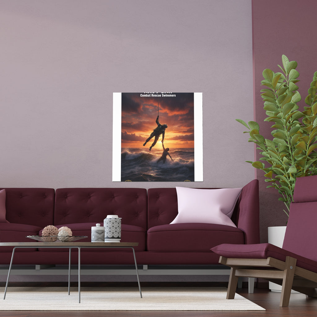 Navy SAR Combat Rescue Swimmers Silk Poster — “We Know No Limits” Indoor/Outdoor Wall Art