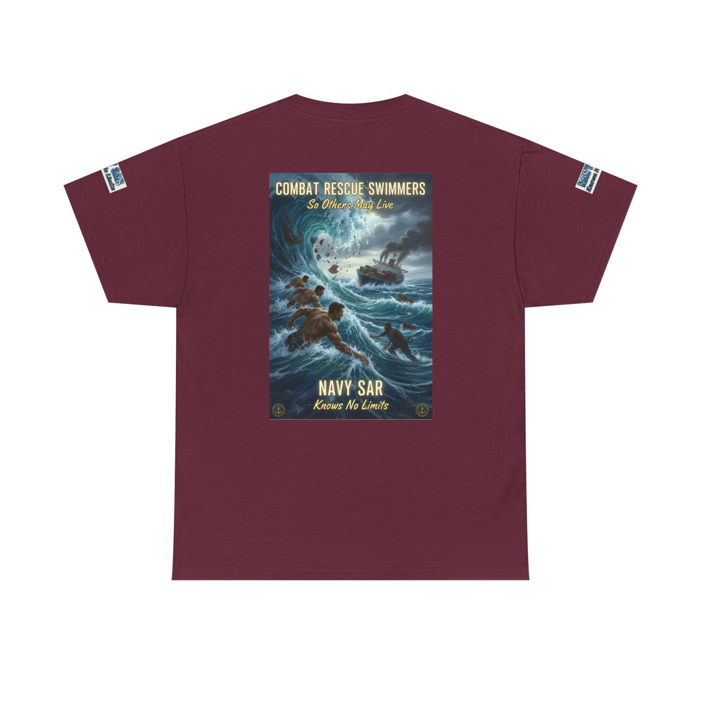 Navy SAR Combat Rescue Swimmers T‑Shirt — "We Know No Limits"