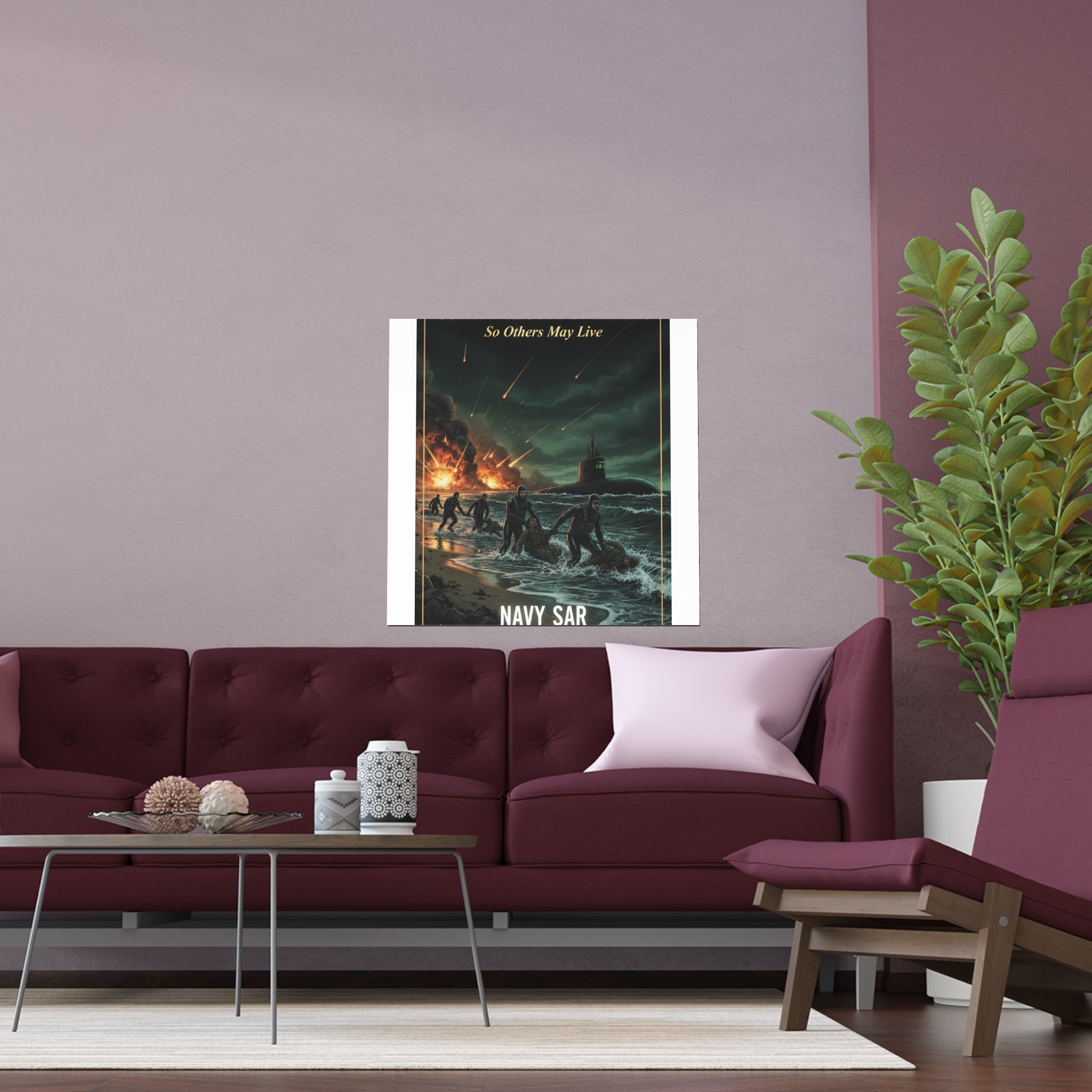 Navy SAR Combat Rescue Swimmers Silk Poster — 'So Others May Live' Indoor/Outdoor Print