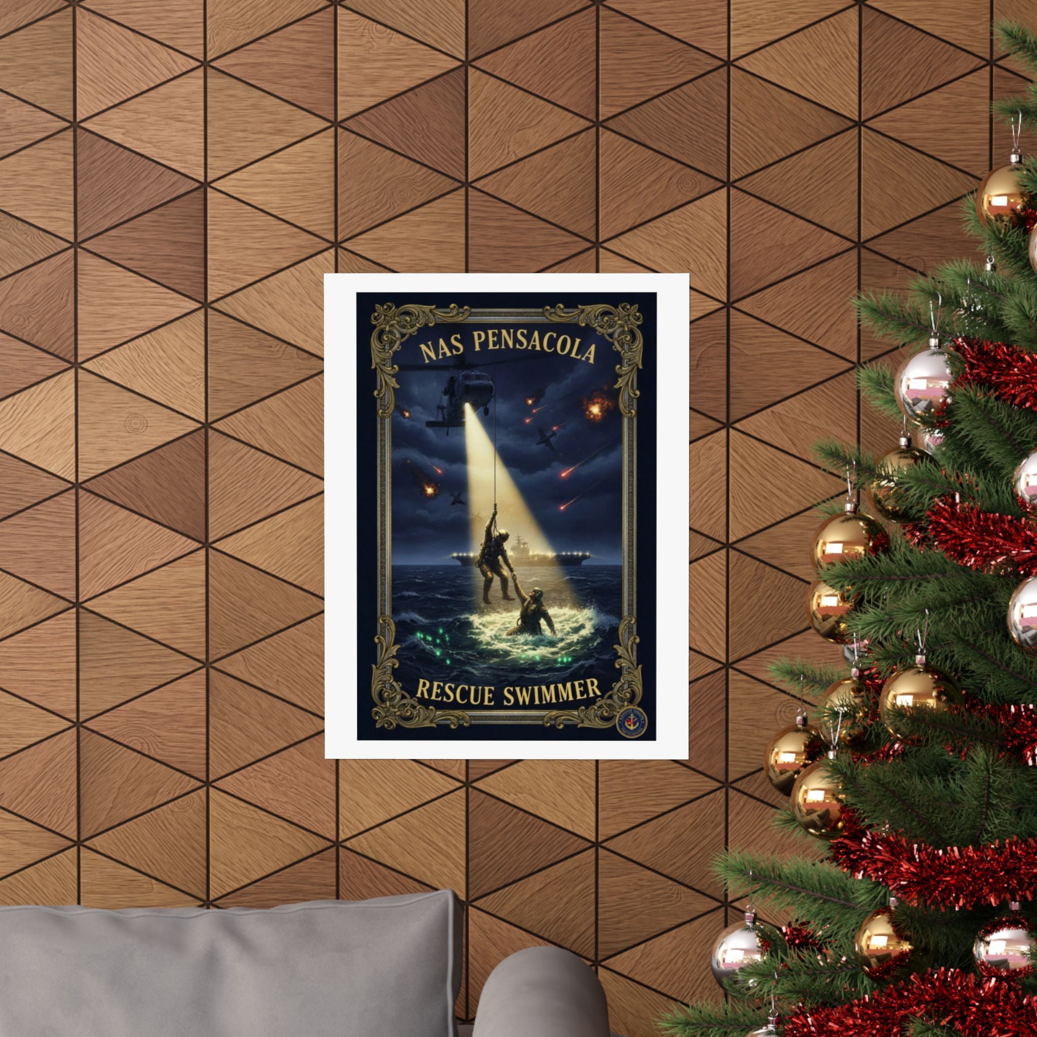 Rescue Swimmer Poster — NAS Pensacola Matte Vertical Wall Art