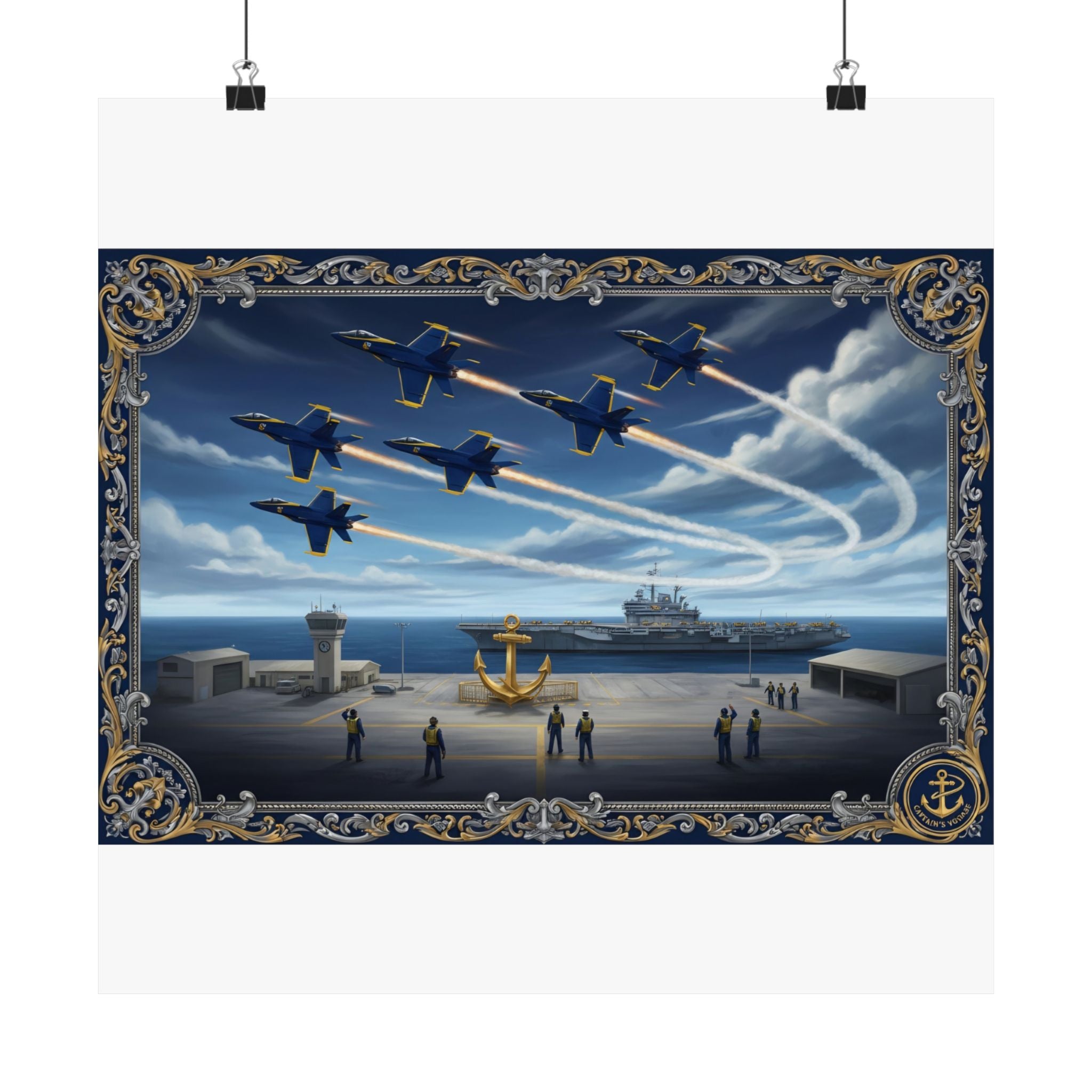 Matte Vertical Poster — Navy Blue Angels Aircraft Carrier Tribute