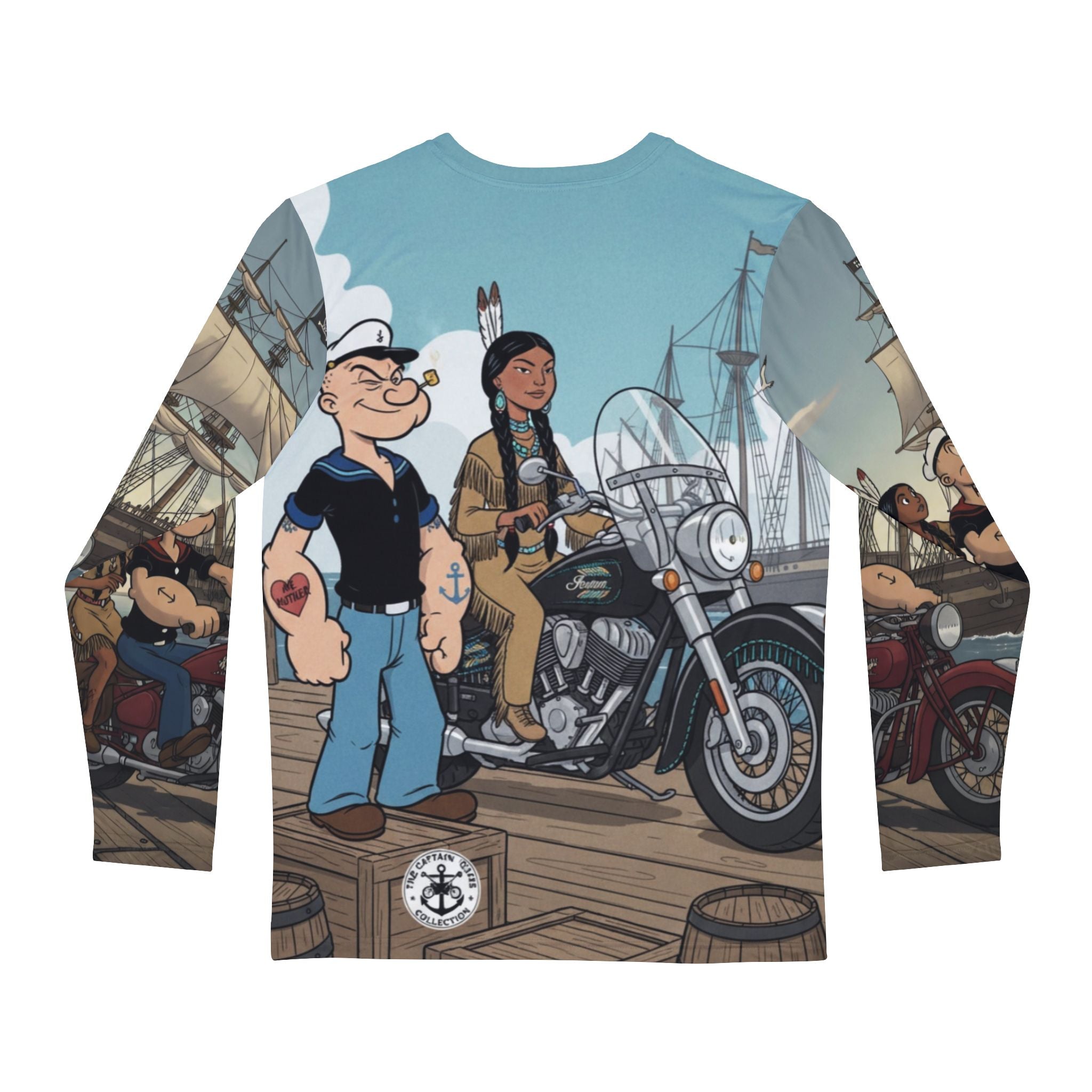 Nautical Biker All-Over Print Long Sleeve Shirt