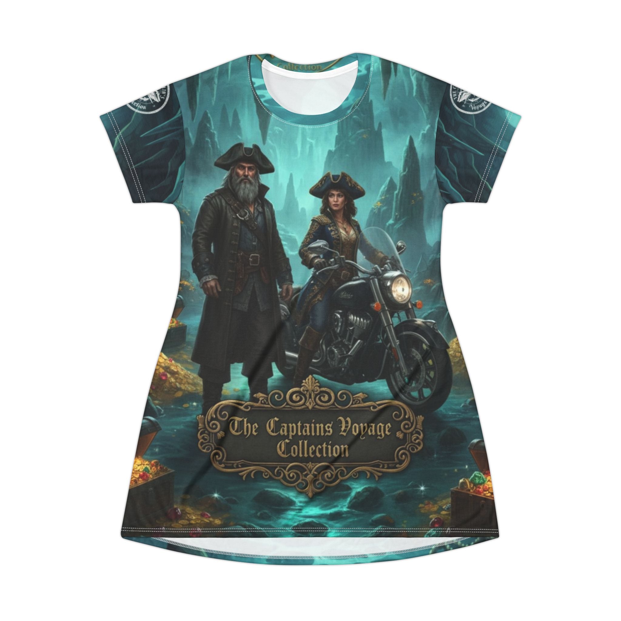 Pirate Voyage T-Shirt Dress — Captains Voyage Nautical Sailor Graphic