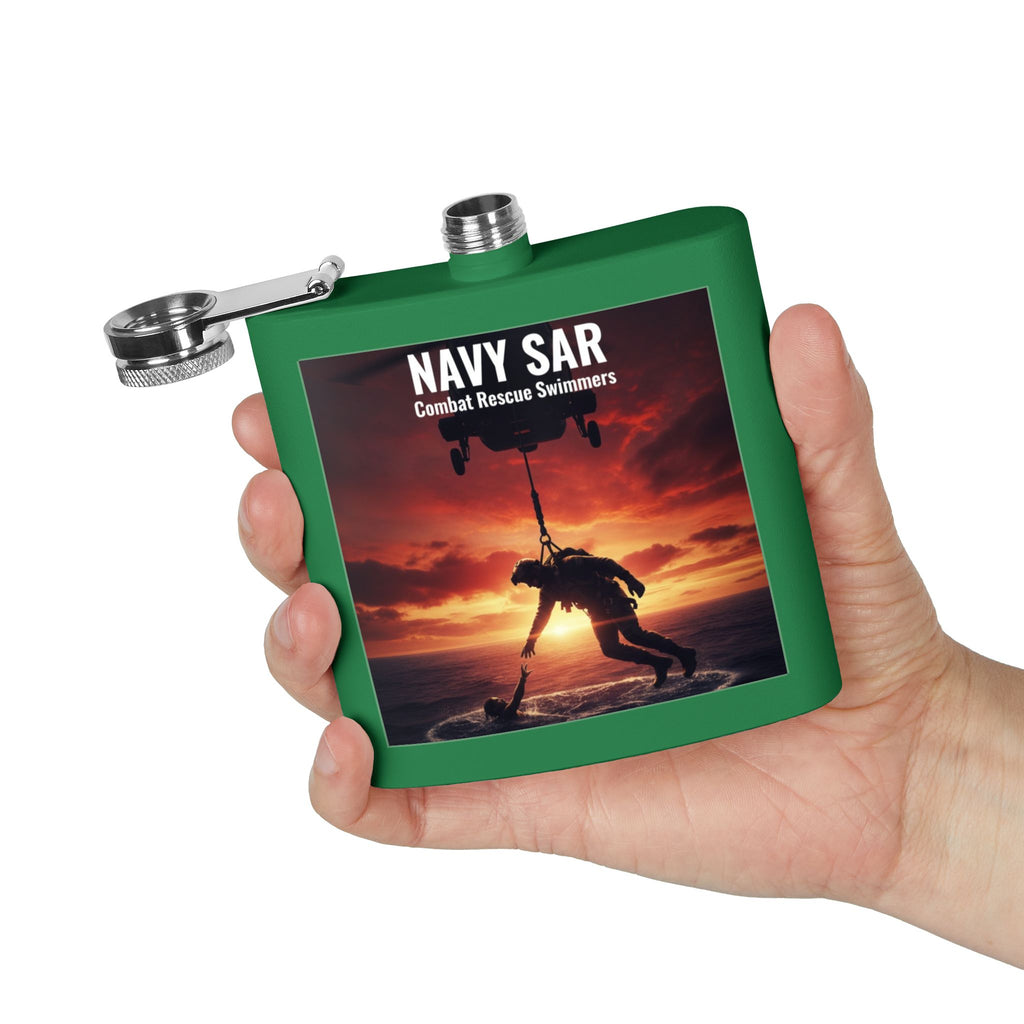 Navy SAR Combat Rescue Swimmers 6oz Stainless Steel Flask