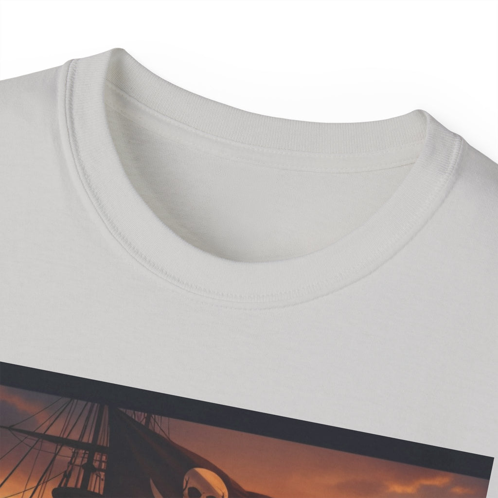 Pirate Ship Sunset Tee – Nautical Pirate Skull Graphic T-Shirt