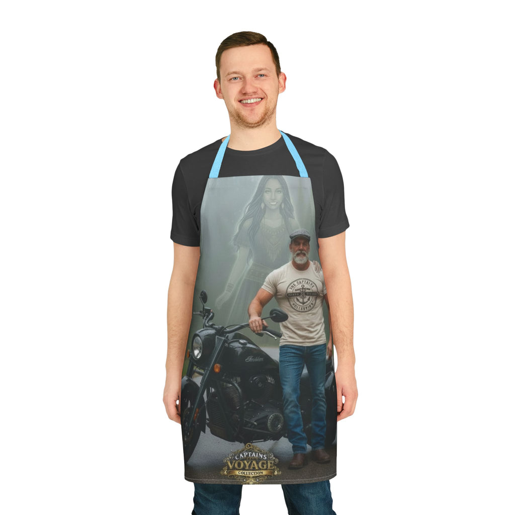 Motorcycle Rider Apron — "Captain's Voyage" Biker BBQ & Workshop Gift