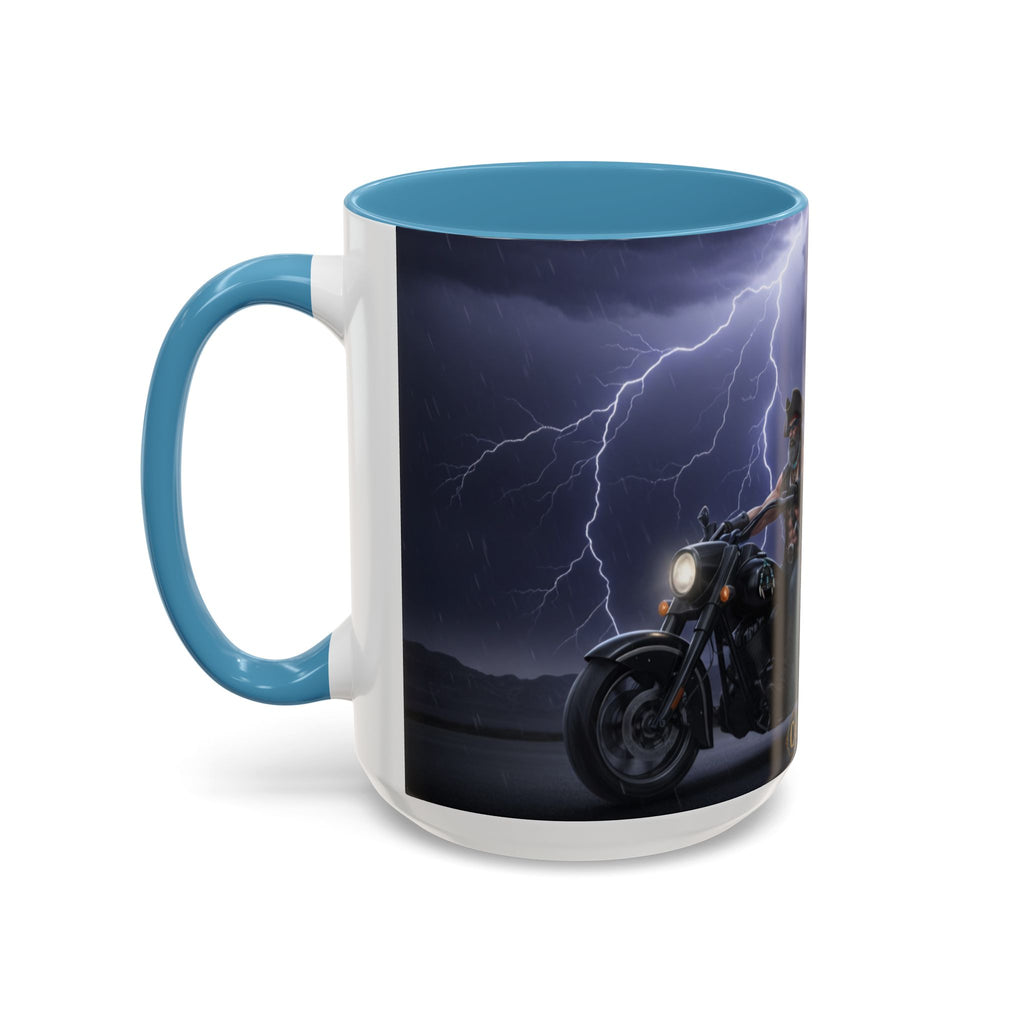 Western Ghost Riders Coffee Mug — Phantom Cowboy & Horse Lightning Accent Mug (11/15oz)
