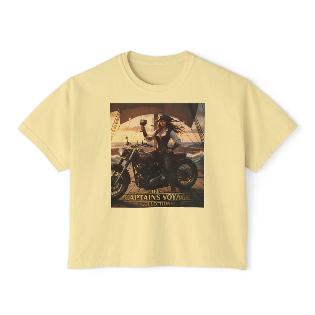 Boxy Tee — Captains Voyage Vintage Motorcycle & Sailing Graphic