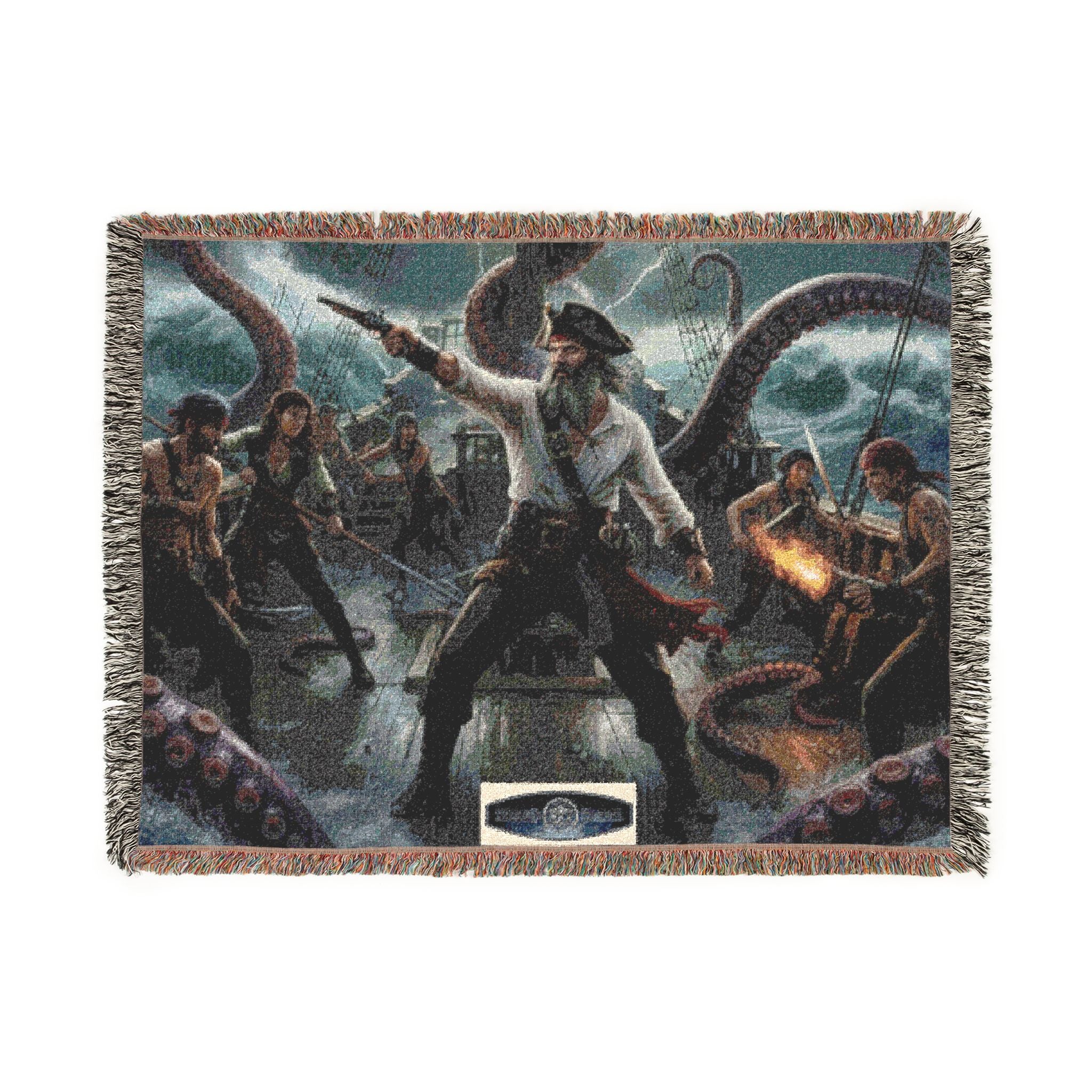 Pirate Battle Woven Blanket — Nautical Adventure Throw for Fans