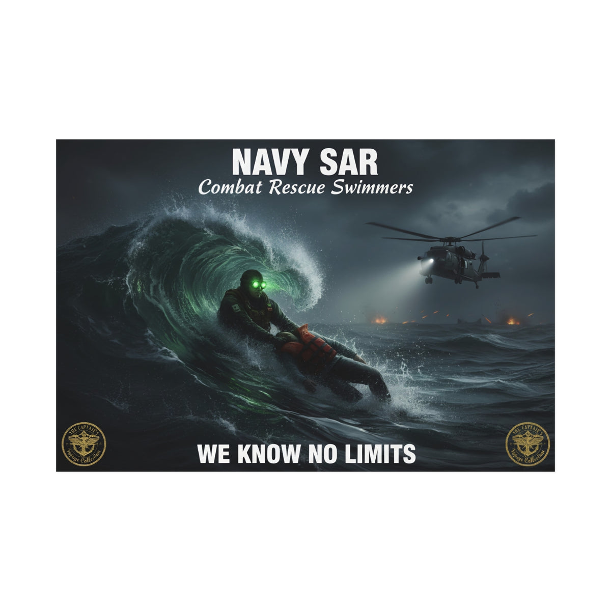 Navy SAR Combat Rescue Swimmers Poster — We Know No Limits