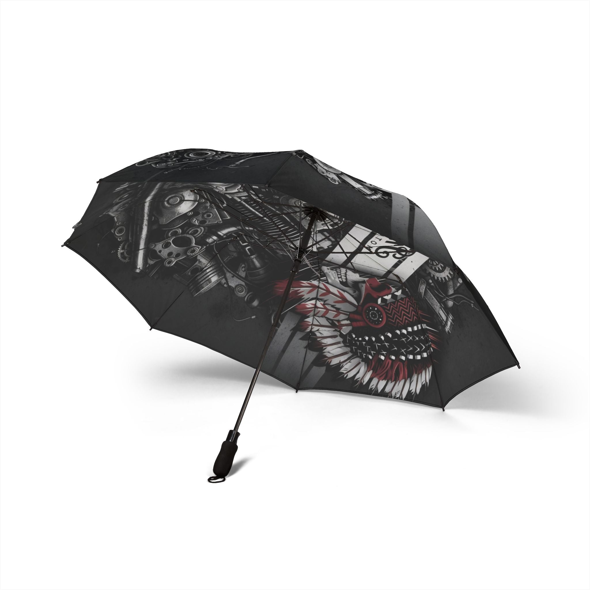 Motorcycle Engine Foldable Umbrella — Vintage Biker Design