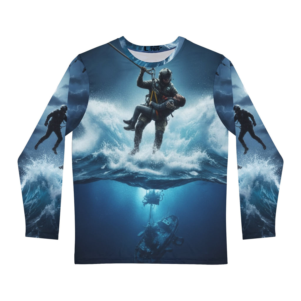 Navy SAR Long Sleeve Shirt — "Navy SAR Knows No Limits" All-Over Print