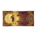 Vintage Moonlit Pier Beach Towel – Surfing Skeleton Nautical Design