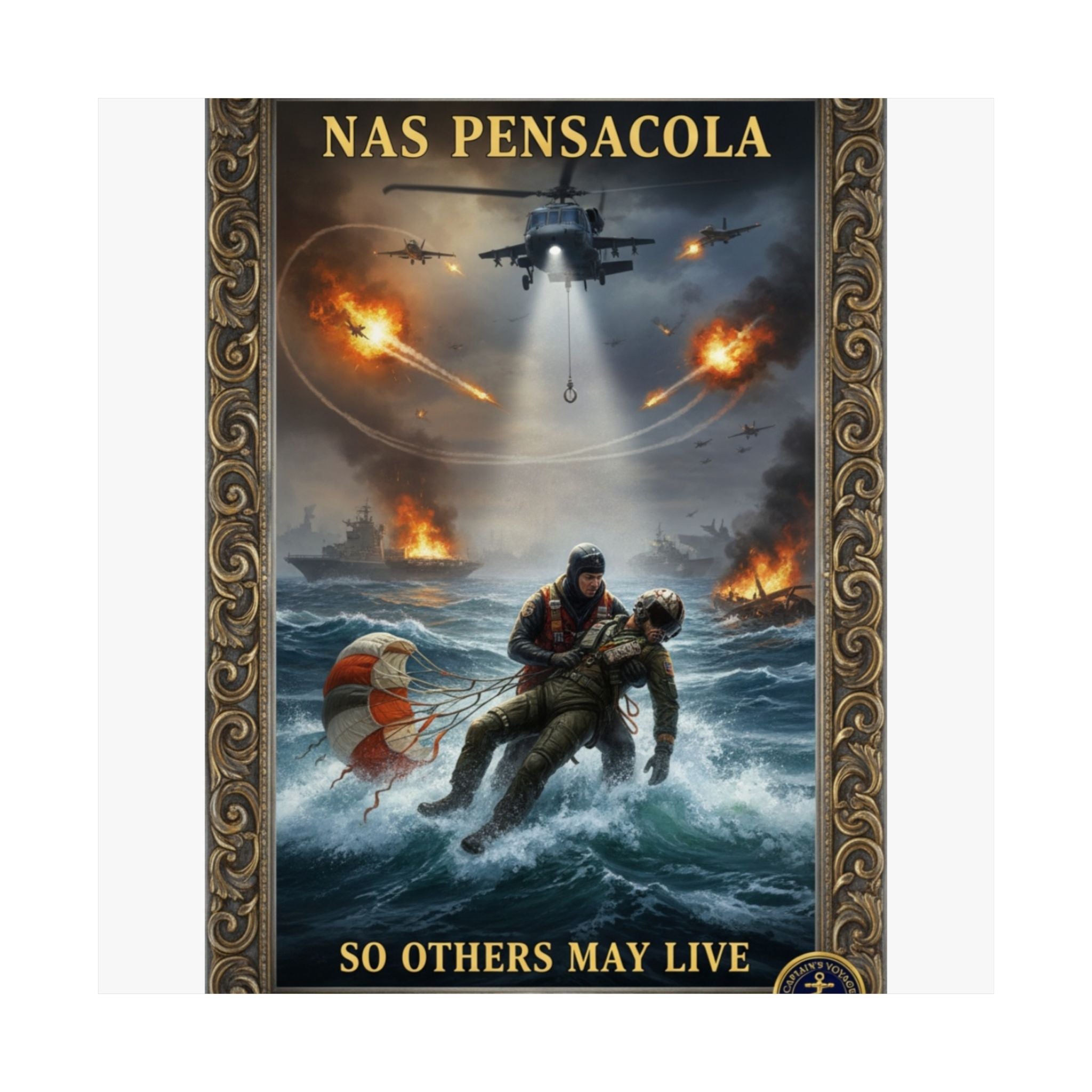 NAS Pensacola Rescue Poster — "So Others May Live" Matte Vertical Poster