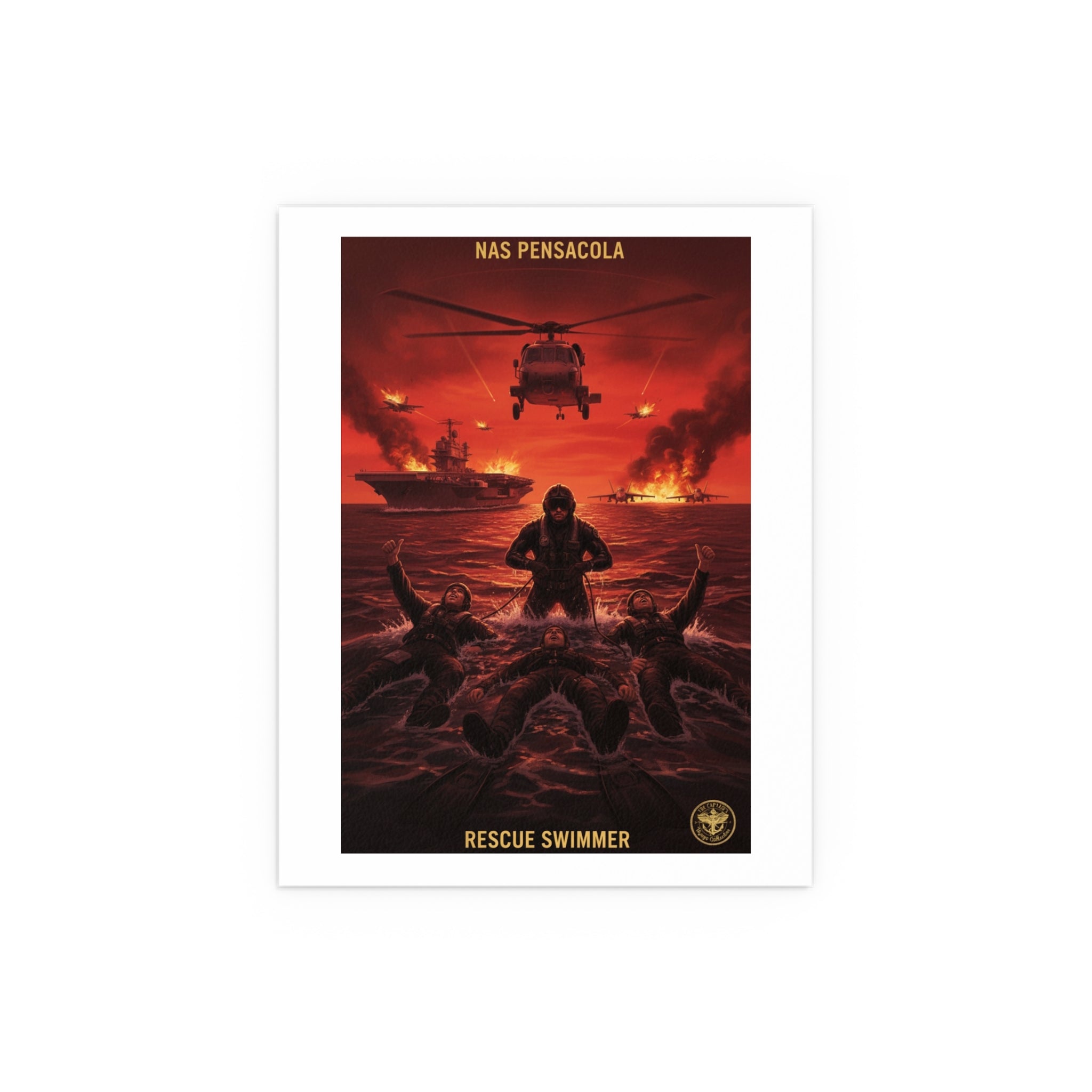 Rescue Swimmer Silk Poster — NAS Pensacola Military Print