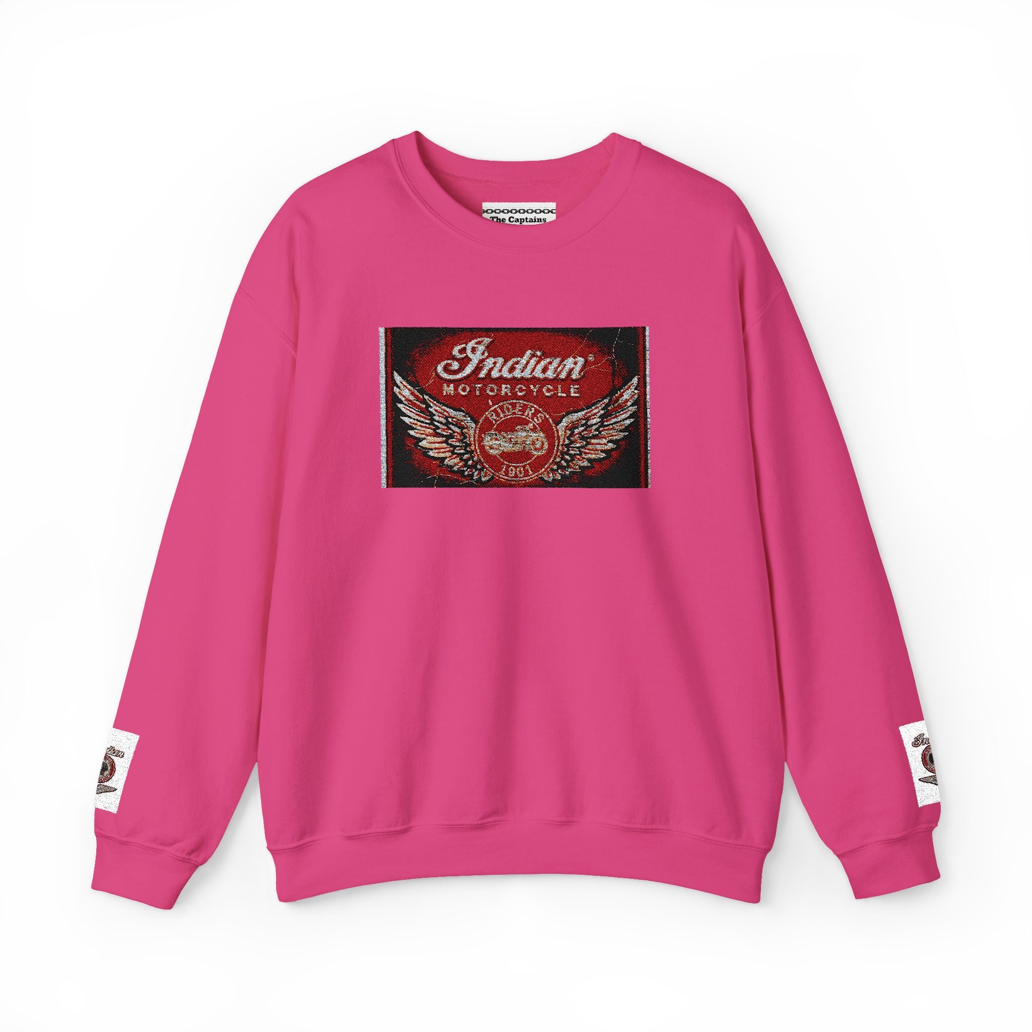 Vintage Motorcycle Crewneck Sweatshirt — 'Indian Motorcycles' Winged Logo