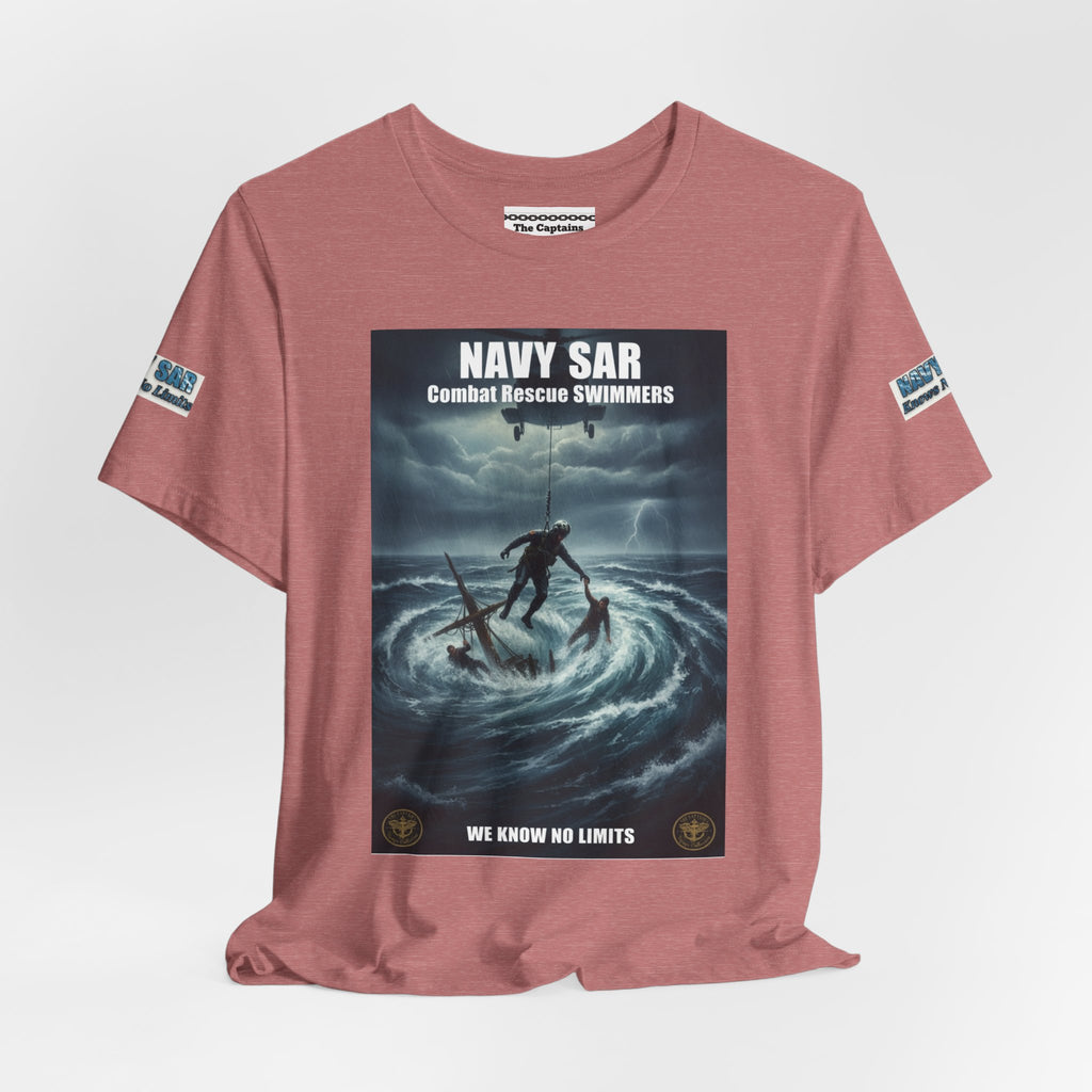 Navy SAR Combat Rescue Swimmers T-Shirt — "We Know No Limits"