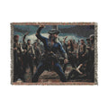 Western Dance Party Woven Blanket — Cowboy Dance Scene Throw
