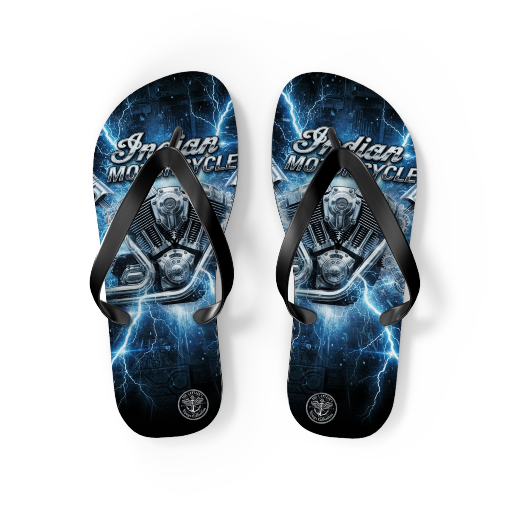 Electric Skull Flip Flops – Men’s Biker Beach Sandals