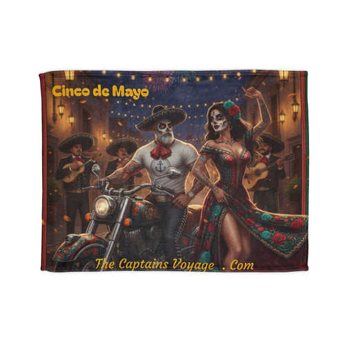 Cinco de Mayo Sugar Skull Blanket — Day of the Dead Mexican Fiesta Throw