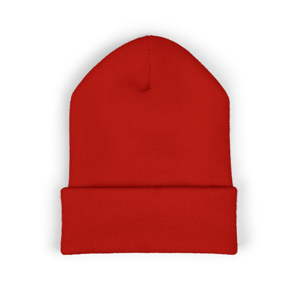 Retro Cassette Embroidered Beanie — Vintage Music Knit Hat