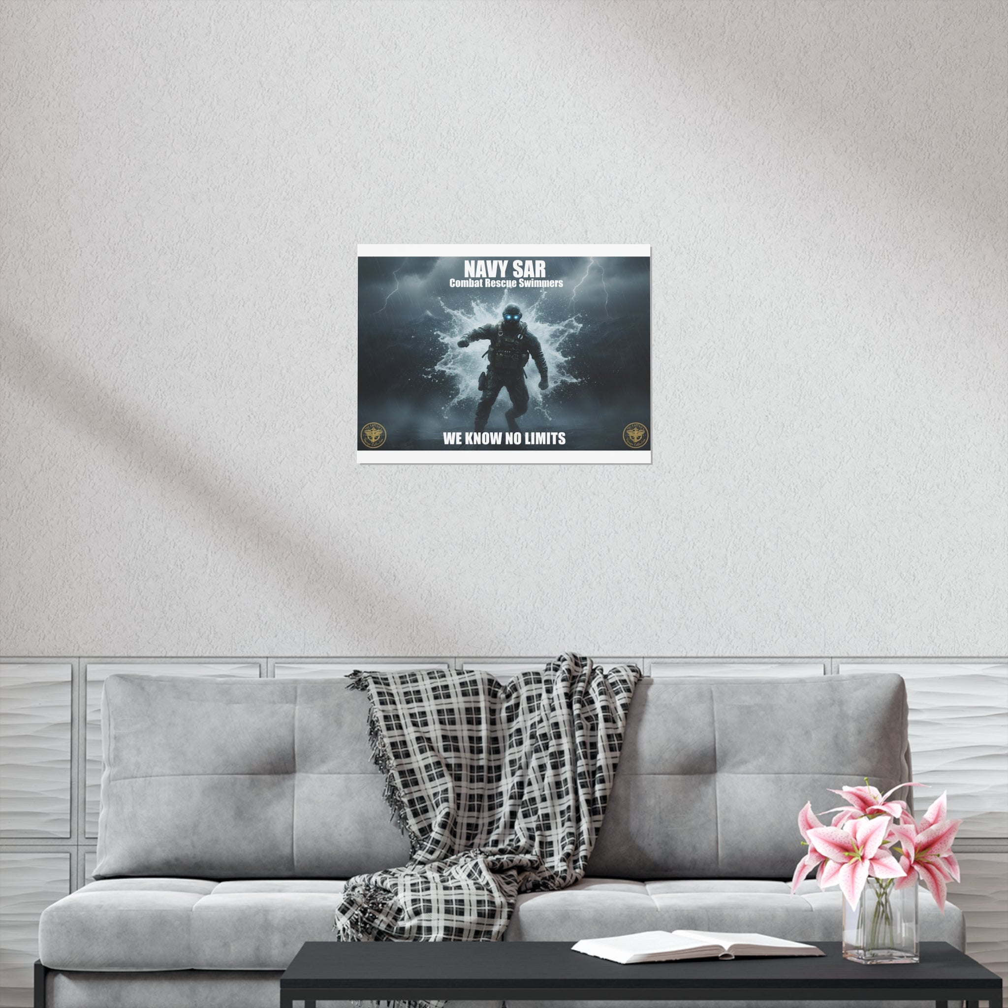 Navy SAR Combat Rescue Swimmers Poster – "We Know No Limits" Uncoated Wall Art
