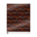 Wrapping Paper Roll — Vintage Holiday Sleigh & Ornament Pattern (Red & Gold)