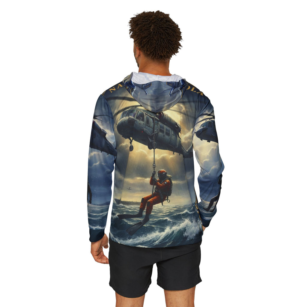 Search and Rescue Helicopter Hoodie — Dramatic Sea Rescue All-Over Print