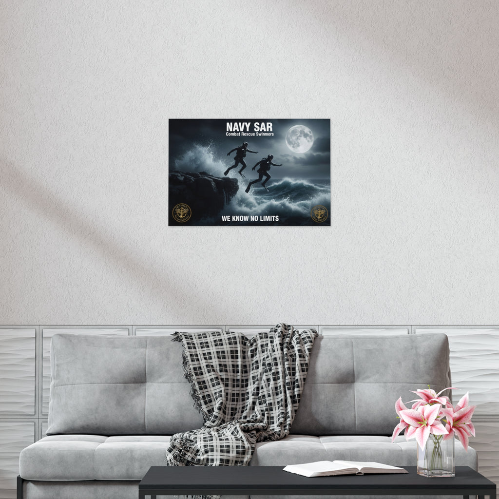 Navy SAR Combat Rescue Swimmers Poster — "We Know No Limits"