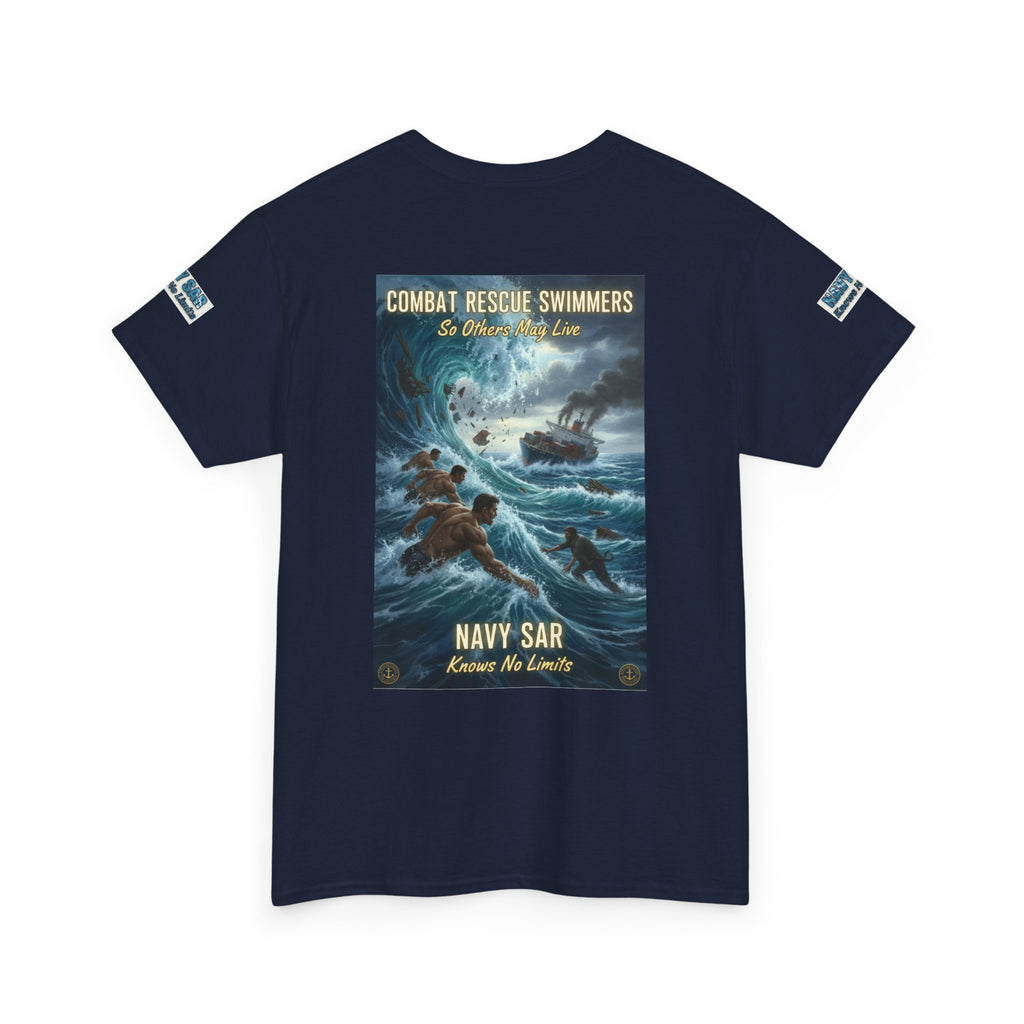 Navy SAR Combat Rescue Swimmers T‑Shirt — "We Know No Limits"