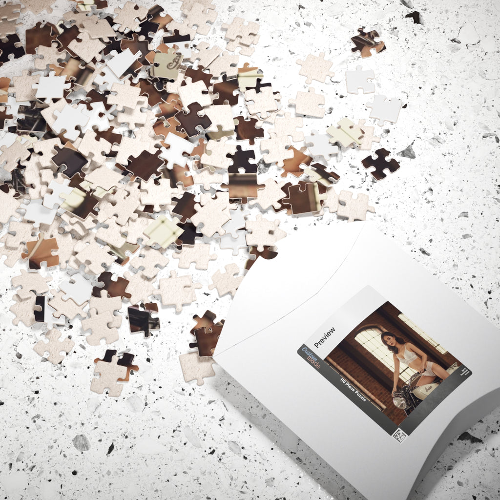 Vintage Motorcycle Pin-Up Puzzle – 520/1014 Piece Photo Jigsaw