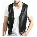 Men’s Motorcycle Fashion Leather Vest-0