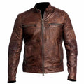 Waxed Leather Motorcycle Jacket-0