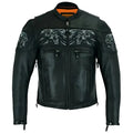 Mens Leather Motorcycle Jacket-0
